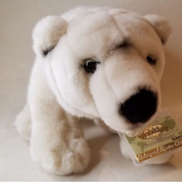 Nwt Vtg Ganz Webkinz Stuffed White Toy Bear Endangered Polar Plush Animal - Picture 3 of 14
